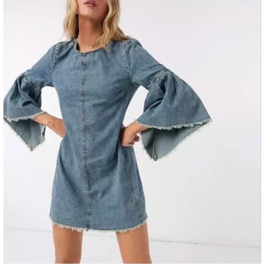 Free People Blue Denim Mini Dress
